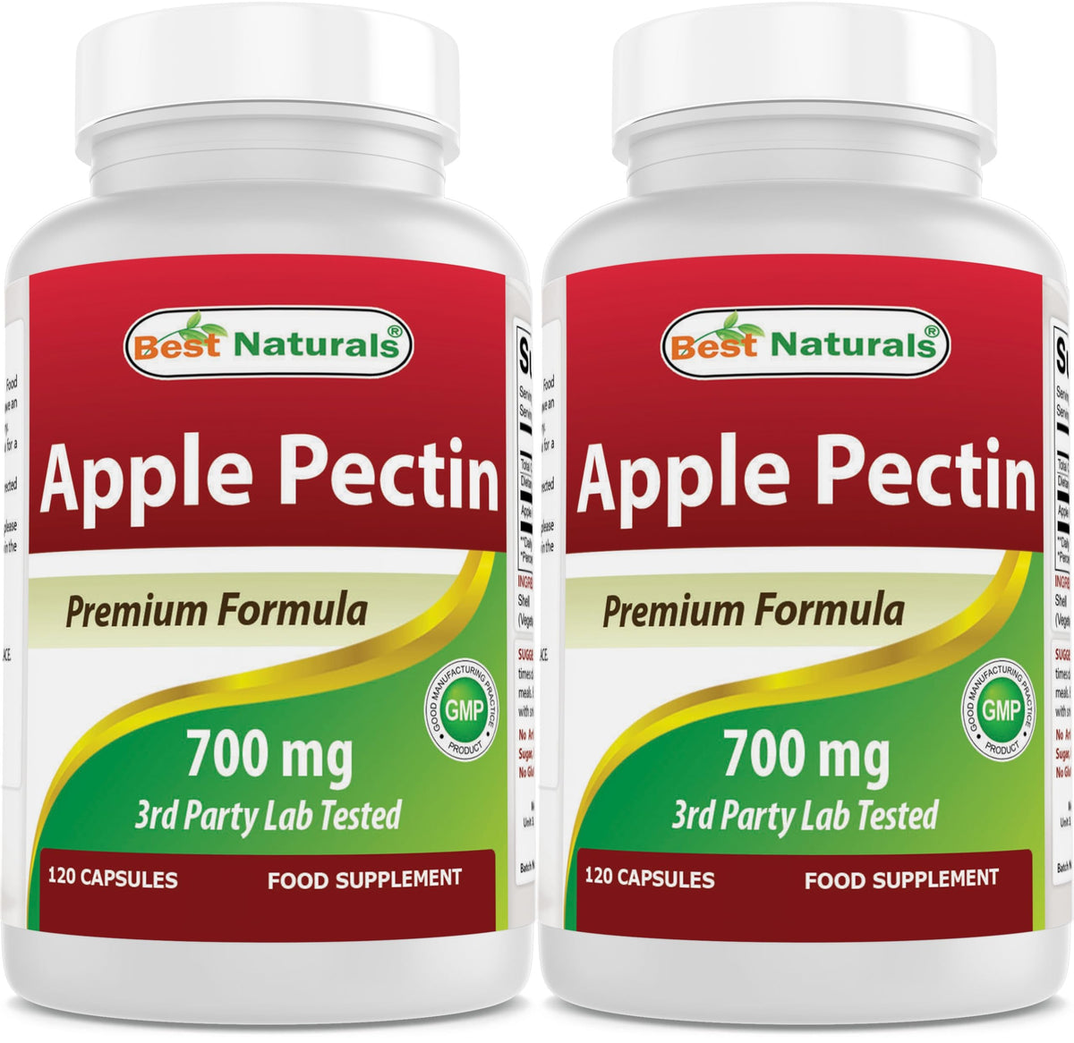 Best Naturals Pectine de Pomme 700 mg, bouteille pratique pour le soutien intestinal quotidien.