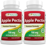Best Naturals Pectine de Pomme 700 mg, bouteille pratique pour le soutien intestinal quotidien.