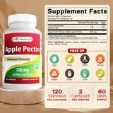 Best Naturals Pectine de Pomme 700 mg, capsules faciles à prendre pour un apport en fibres.