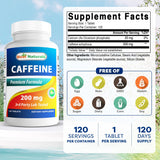 Best Naturals Caféine 200 mg – pilules faciles à prendre pour concentration soutenue