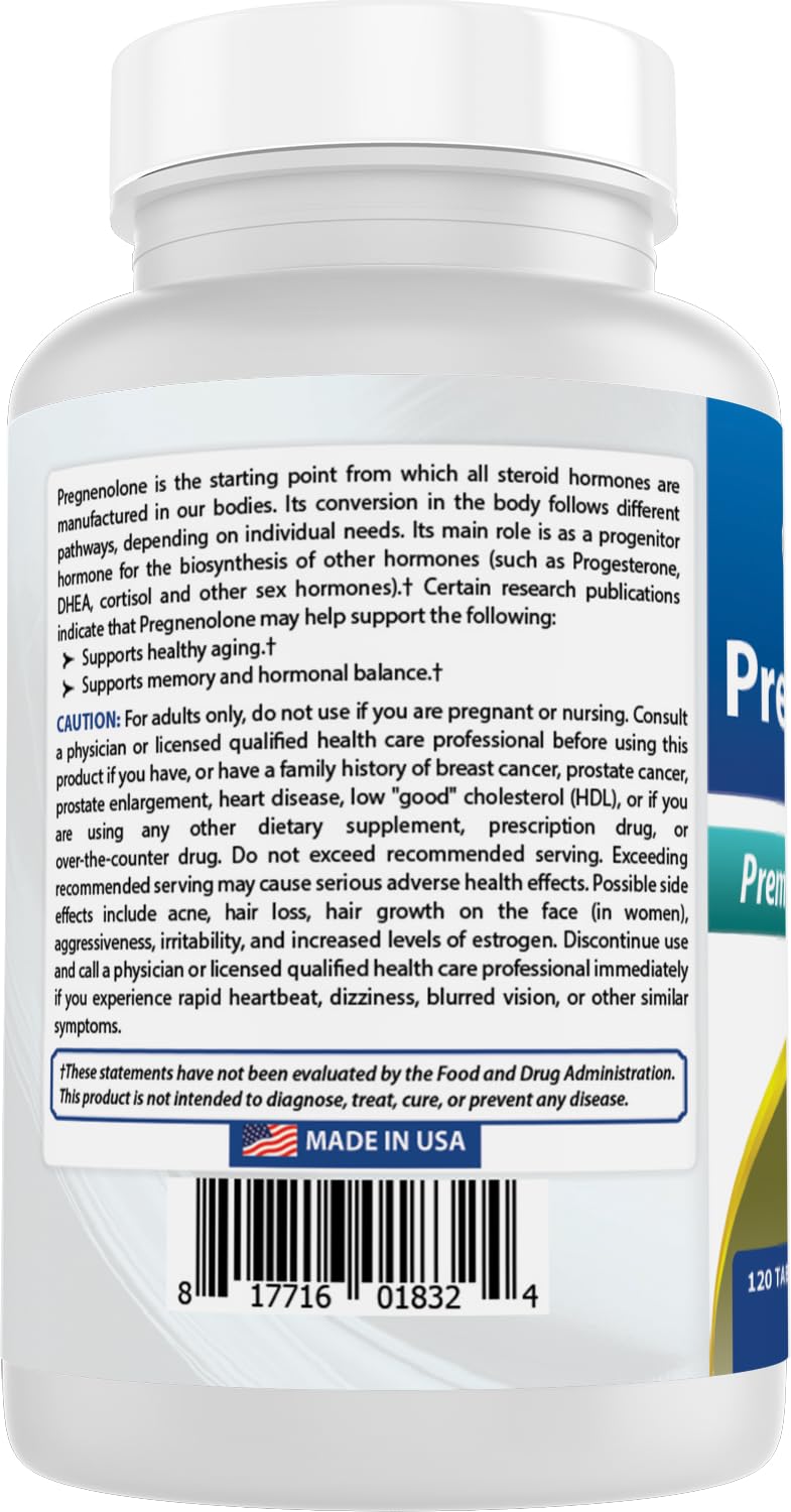 Best Naturals Pregnenolone: sans allergènes majeurs pour un mode de vie sans compromis.