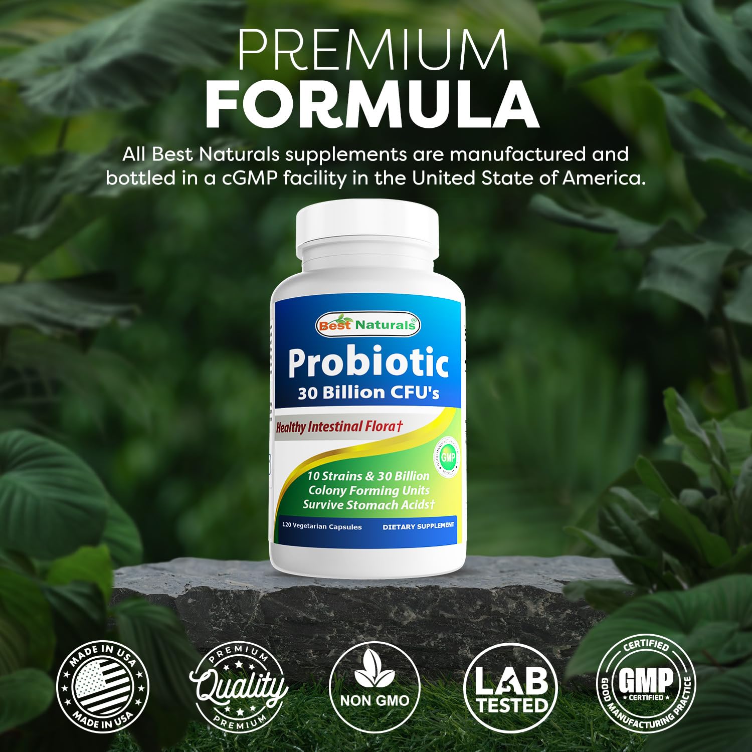 Best Naturals Probiotique, sans additifs ni sucre ajouté.