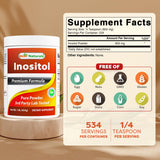 Best Naturals Pure Inositol poudre, dose-cuillère pratique pour un dosage régulier.
