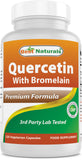 Best Naturals Quercétine bromélaïne – bouteille de gélules végétales, dosage pratique.