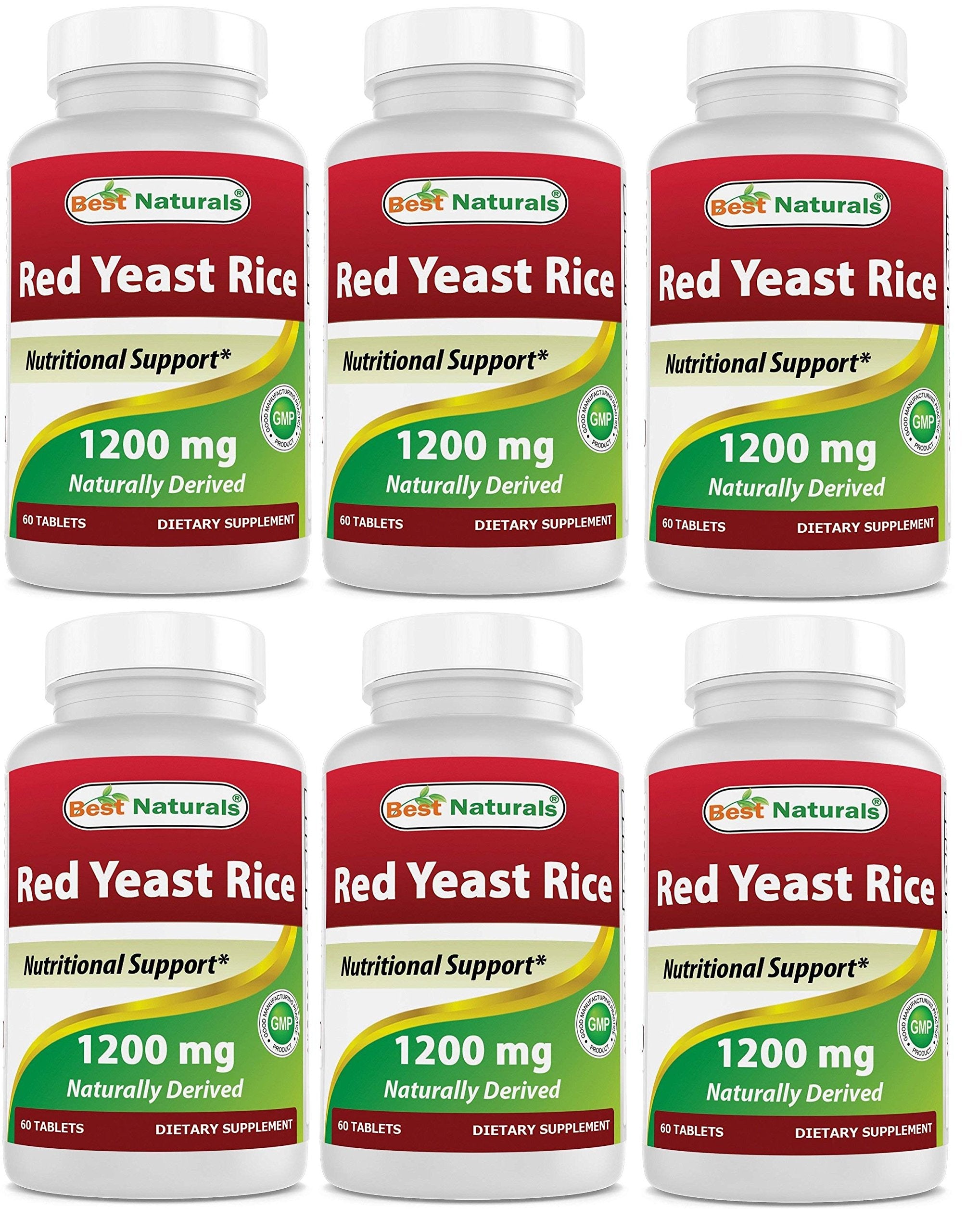Best Naturals Riz Rouge 1200 mg, flacon de 60 comprimés, pratique au quotidien.