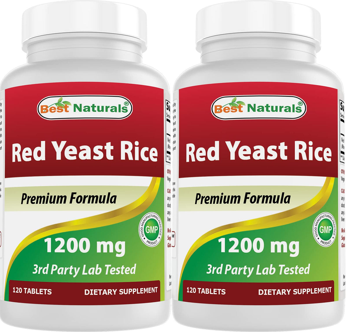 Best Naturals Riz Rouge Fermenté : boîte de 120 comprimés, pack de 2, pratique pour une supplémentation quotidienne