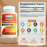 Tablettes Best Naturals pour intolérance au lactose en action lors d’un repas.