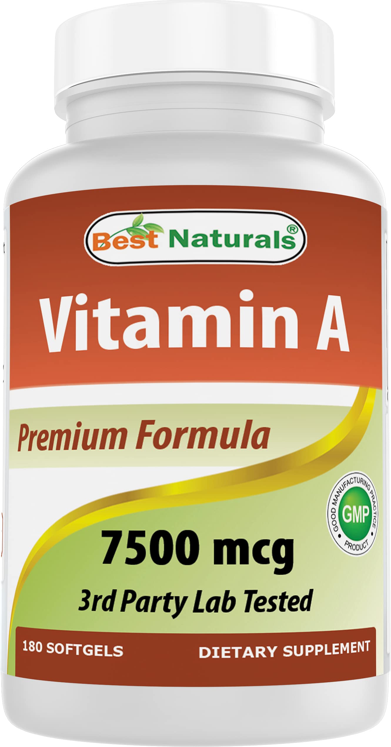 Best Naturals Vitamine A 25000 UI – bouteille et gélules.