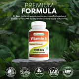 Best Naturals Vitamine A 25000 UI – capuchon et flacon fermés.