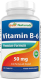 Best Naturals Vitamine B6 50 mg, bouteille, soutien potentiel énergie et vitalité