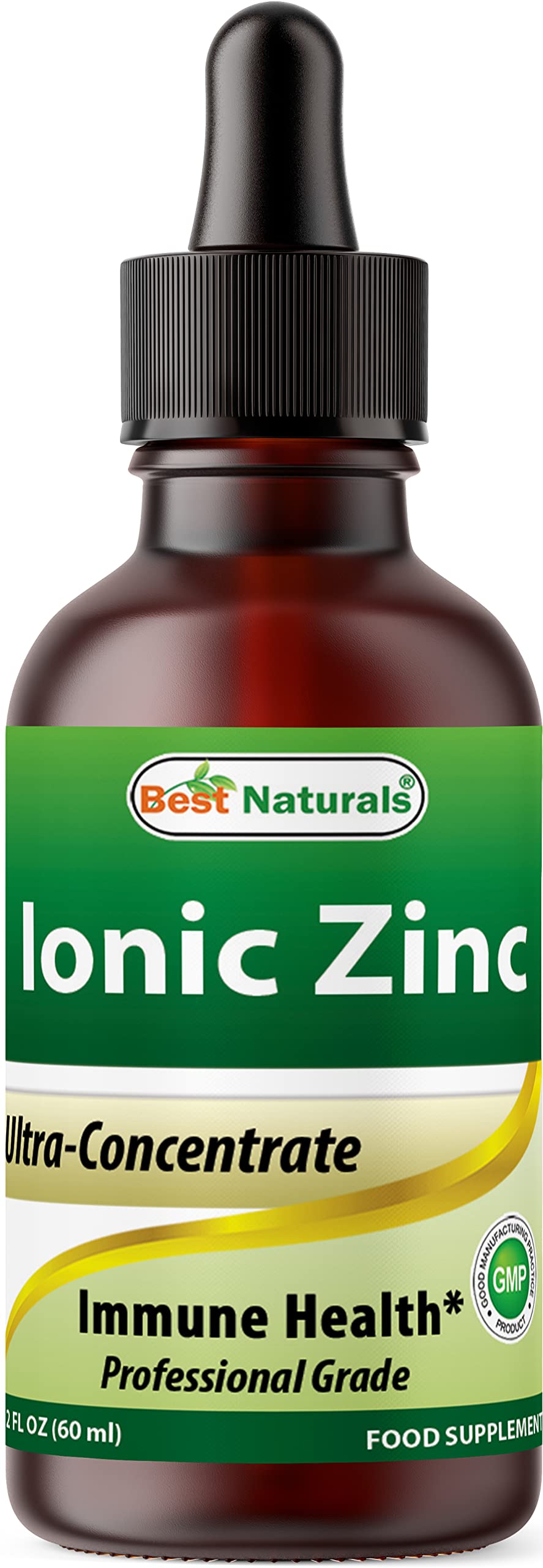 Best Naturals Zinc liquide en bouteille verre 60 ml, haute biodisponibilité pour l'usage quotidien.