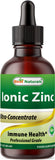 Best Naturals Zinc liquide en bouteille verre 60 ml, haute biodisponibilité pour l'usage quotidien.