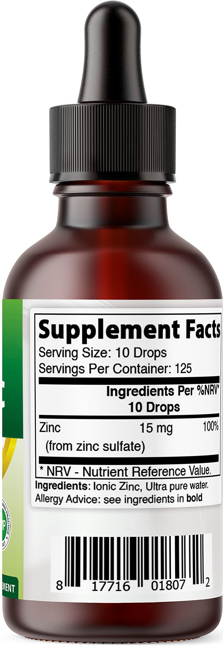 Best Naturals Zinc liquide—emballage en carton, transport sûr et stockage pratique.