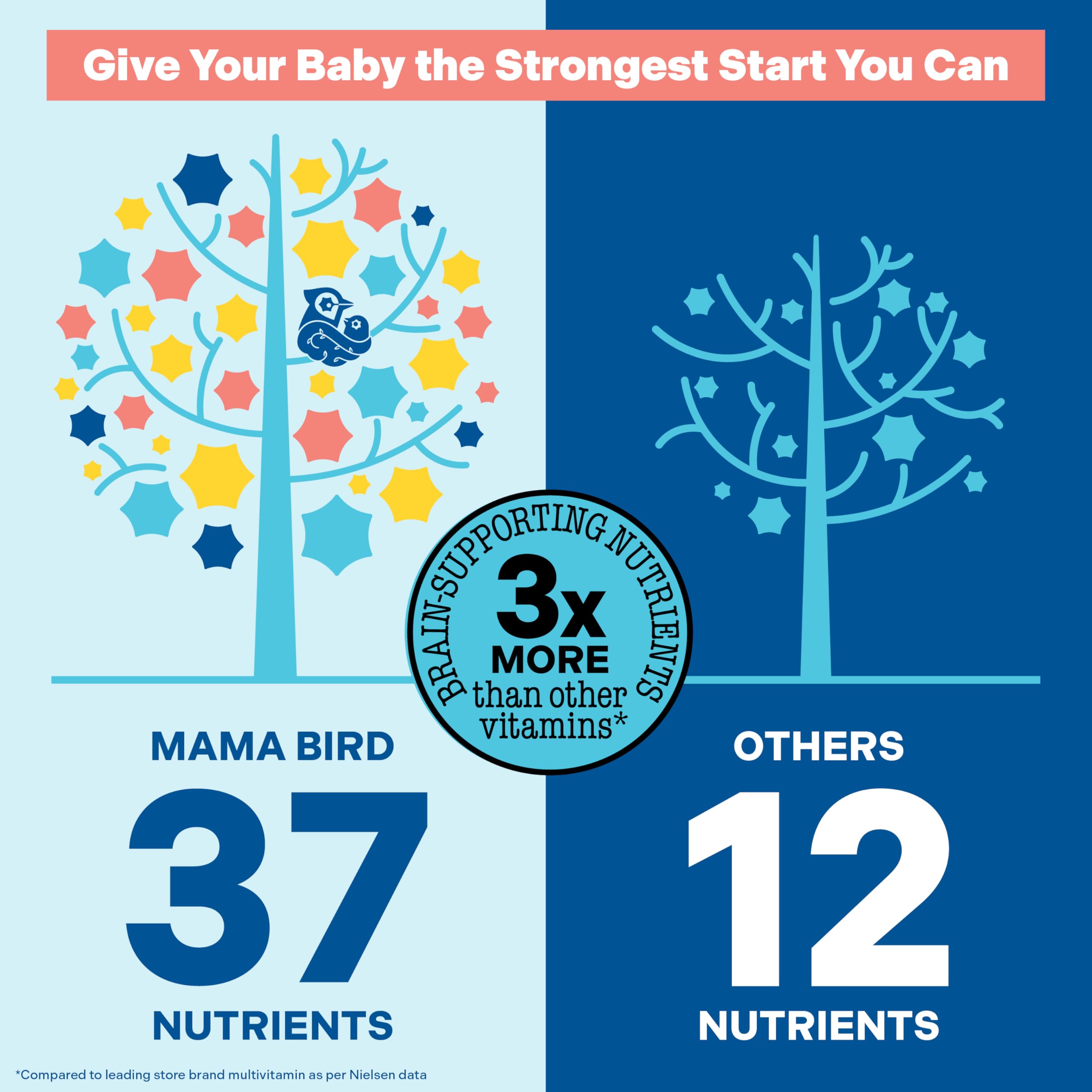 Probiotiques inclus Mama Bird Best Nest Wellness, soutien digestif quotidien pour futures mamans.