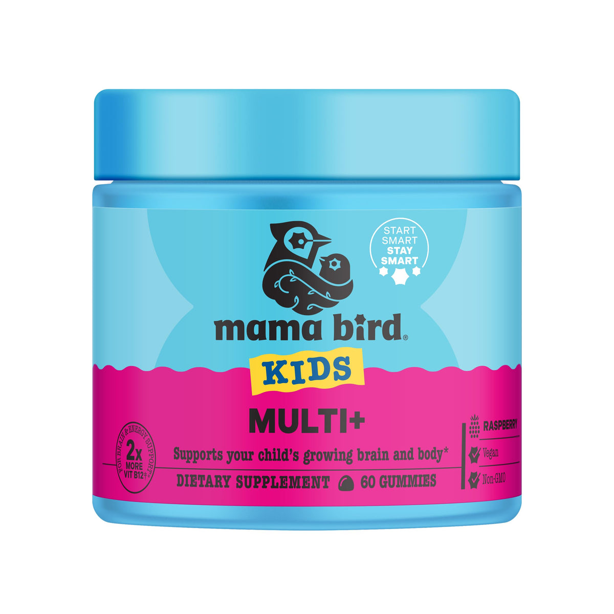Best Nest Wellness Multi Plus Gummies : boîte framboise, soutien cérébral potentiel pour enfants.