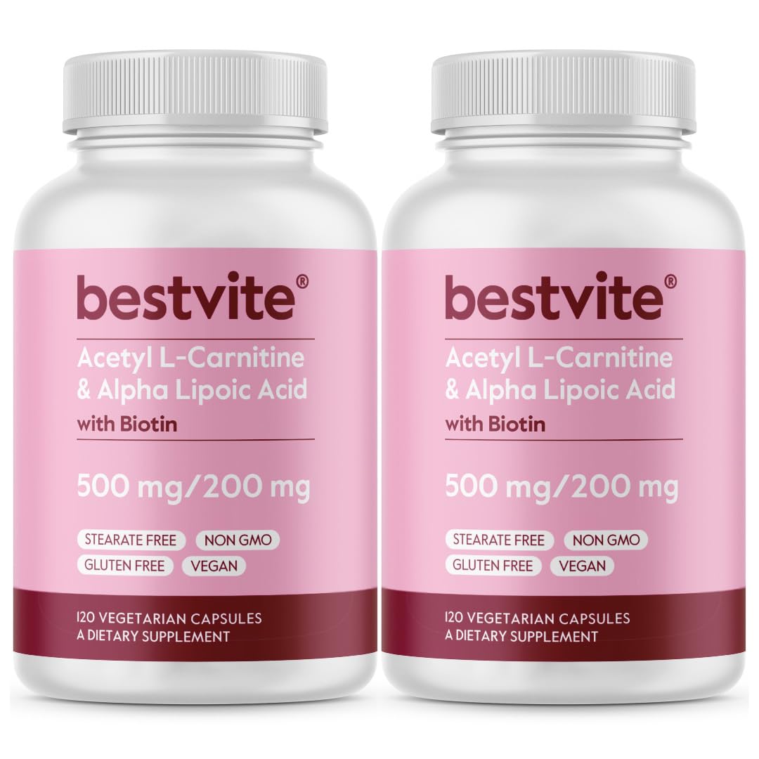 Bestvite Acetyl L-Carnitine flacon : capsules faciles à prendre pour l'énergie.