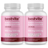 Bestvite Acetyl L-Carnitine flacon : capsules faciles à prendre pour l'énergie.