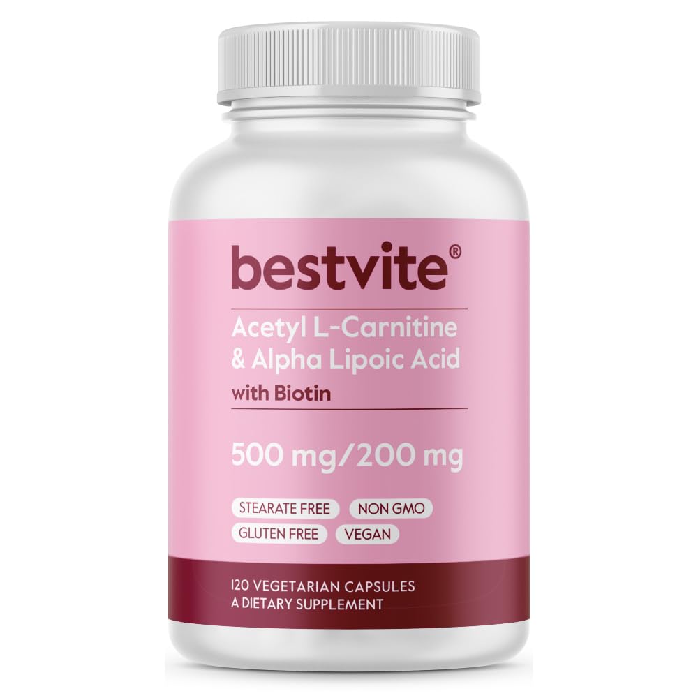 BESTVITE Acétyl L-Carnitine: bouteille avec capsules, énergie potentielle au quotidien.