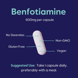 Bestvite Benfotiamine 600 mg – fiche produit montrant caractéristiques et certifications.