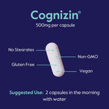 BESTVITE Cognizin: tableau des ingrédients et profil nutritionnel.