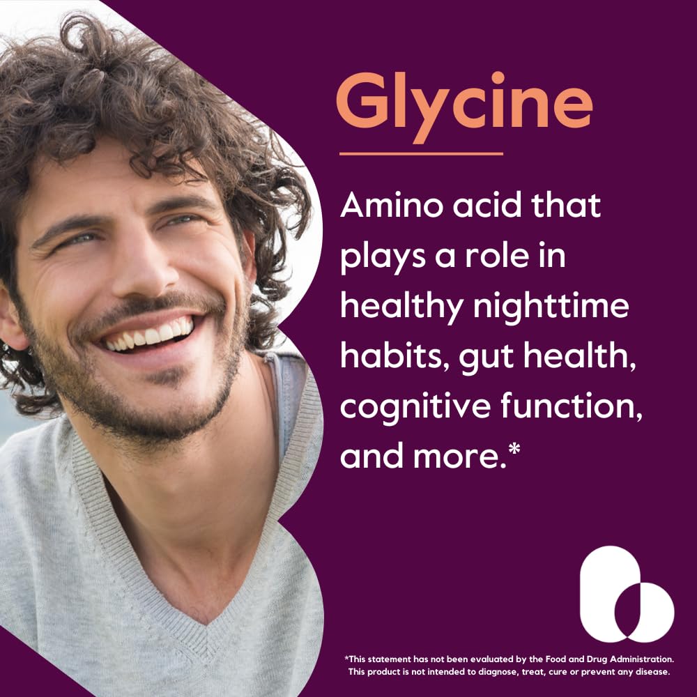 BESTVITE Glycine 1000 mg bouteille — flacon clair favorisant un sommeil apaisé.