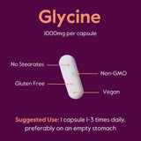BESTVITE Glycine 1000 mg tableau nutritionnel — permet de vérifier les valeurs par portion.