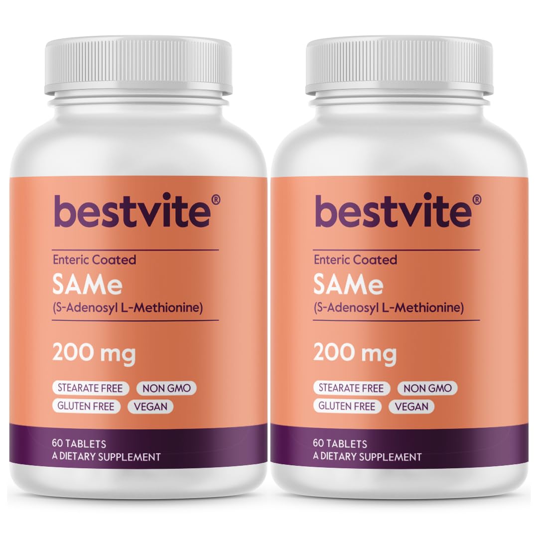 BESTVITE SAM-E: bouteille-pilules avec enrobage entérique pour stabilité et biodisponibilité