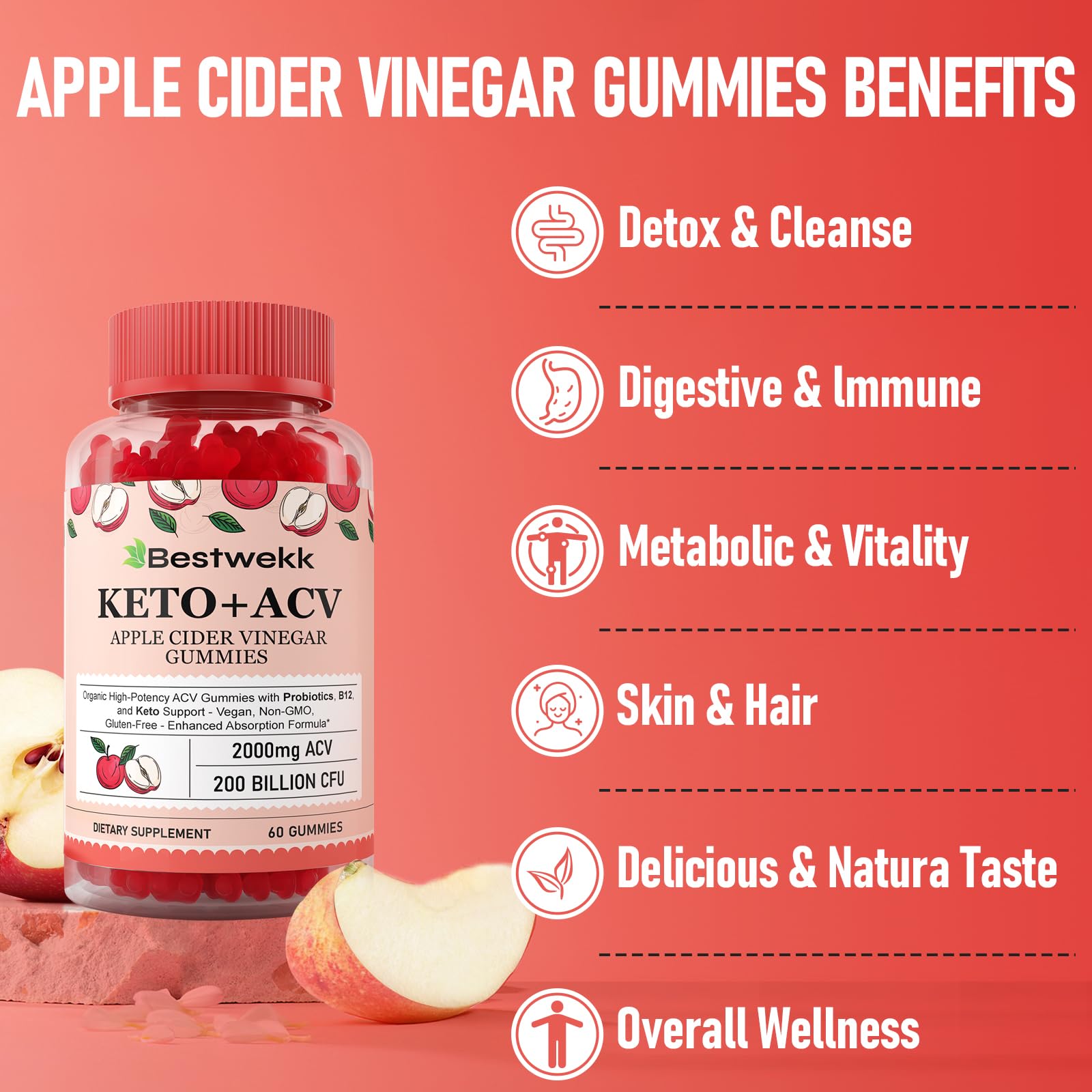 Bestwekk Gommes B12 Keto: flacon à proximité, énergie potentielle et routine quotidienne