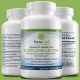 Gélules végétales Betacell avec Curcumine et Bioperine pour avaler facilement