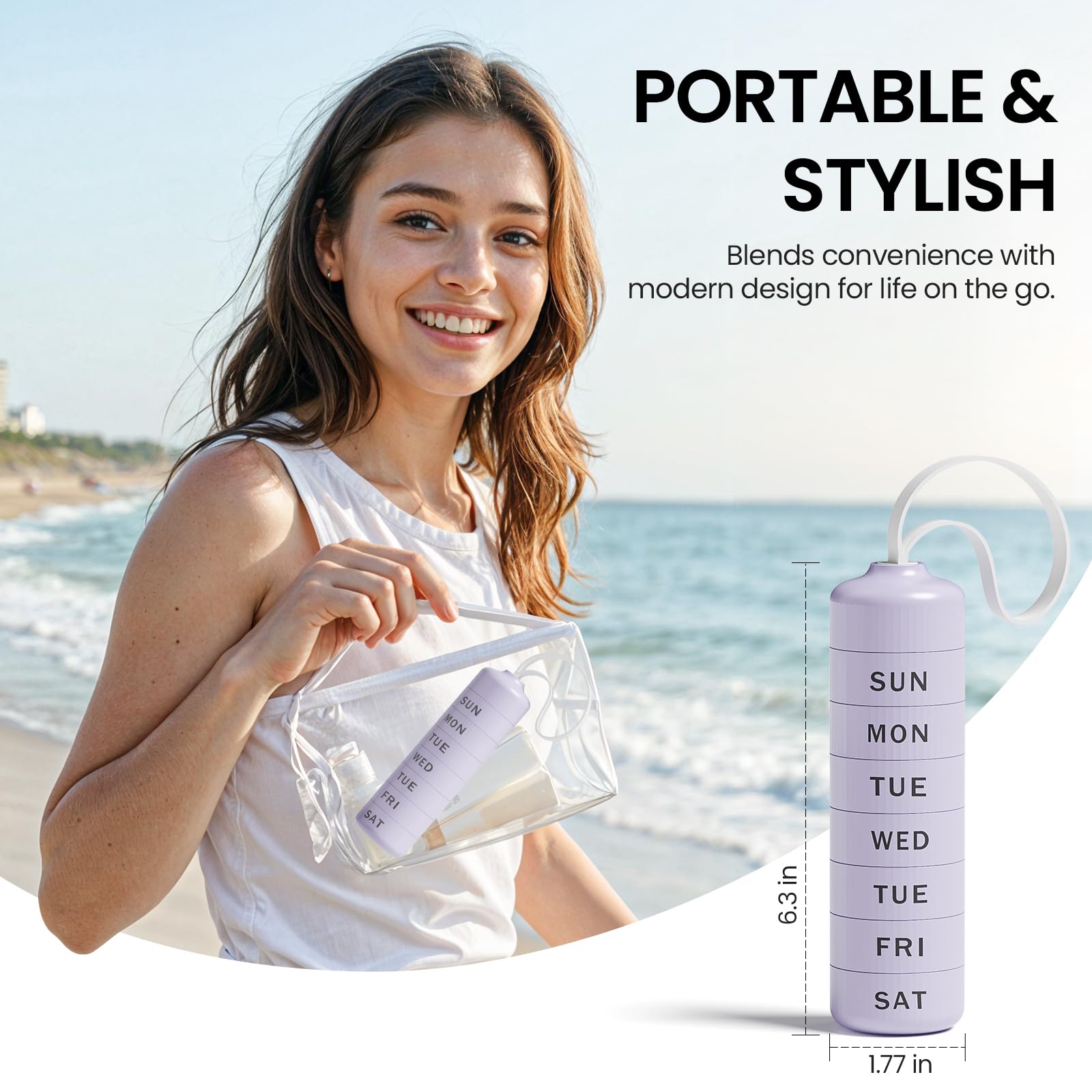 Design mignon Betife violet, accessoire élégant pour la routine santé.