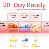 Betife Grands compartiments pour capsules et huiles, espace généreux.