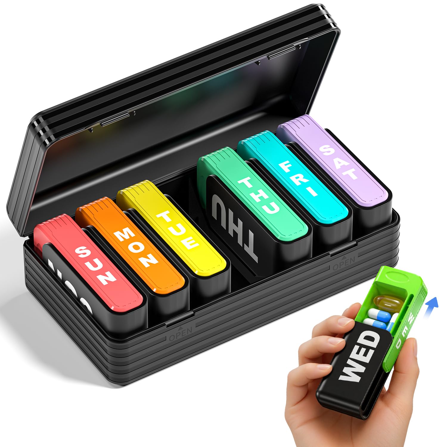 Betife Organisateur pilules voyage amovible, pratique pour emporter l essentiel