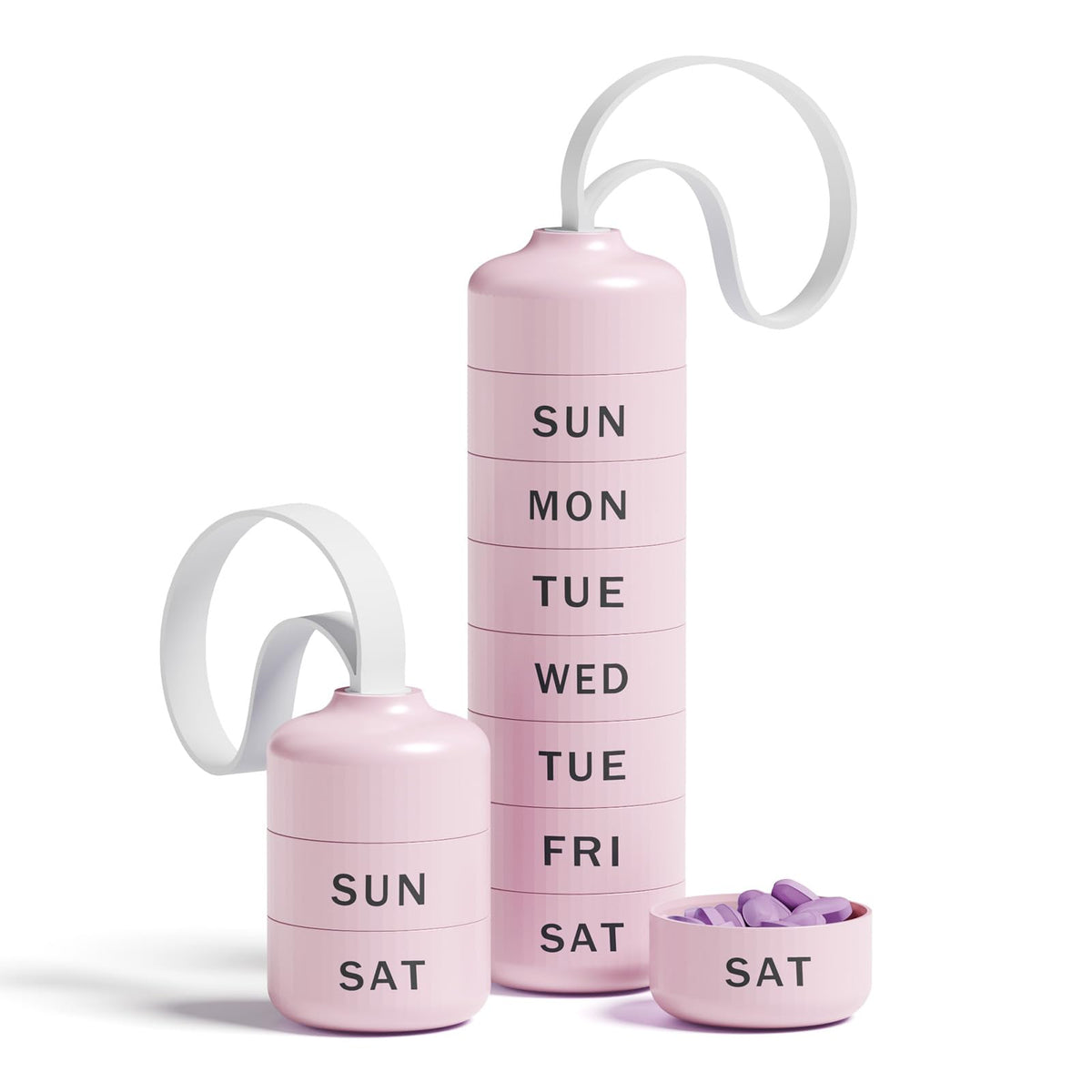 Betife organiseur pilules 7 jours rose, compagnon pratique pour voyage et routine