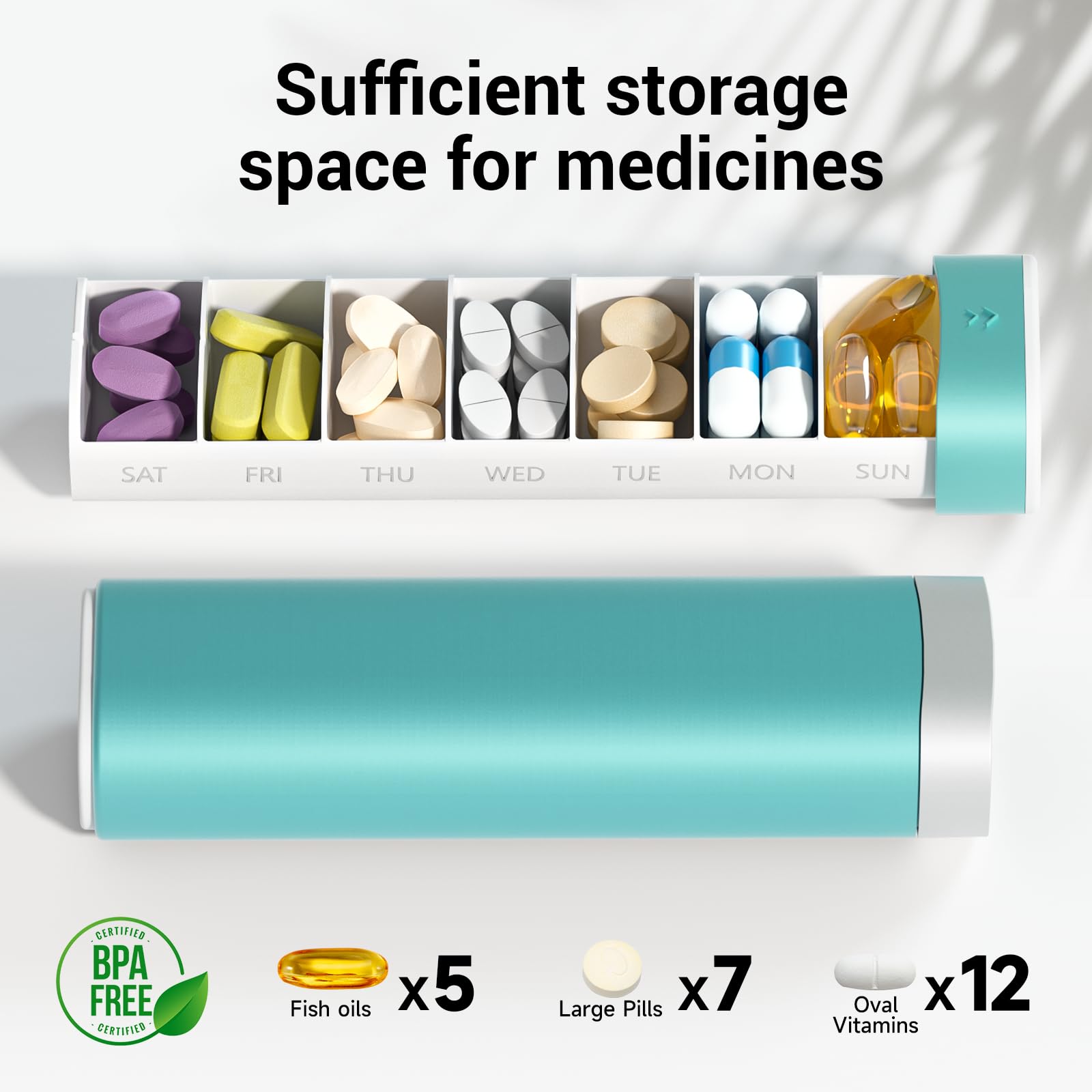 Betife organiseur pilules grande capacité permet de ranger vitamines et compléments.