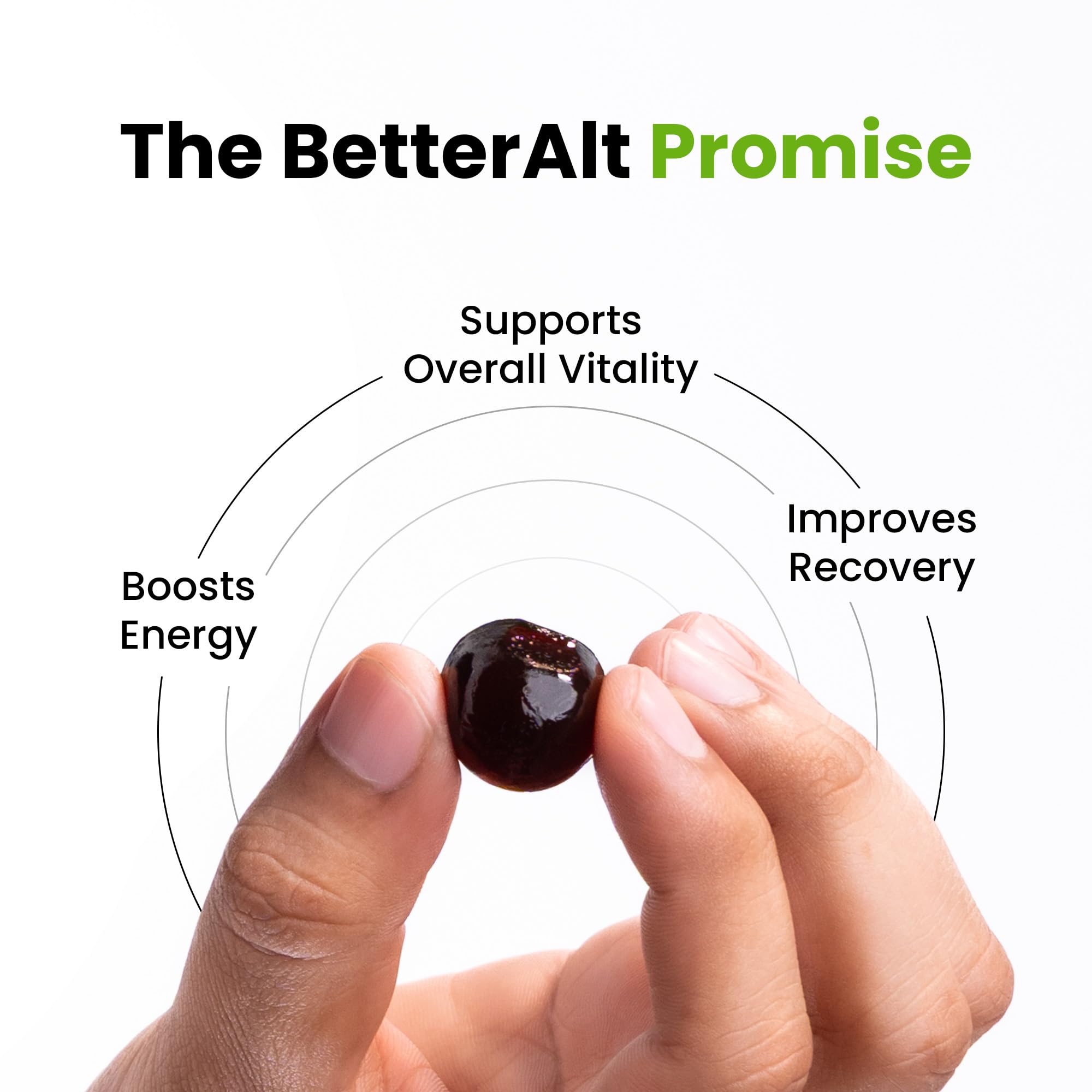 Better Alt Gommes Shilajit Himalaya, gommes rouges, saveur tamarin, énergie soutenue au quotidien.