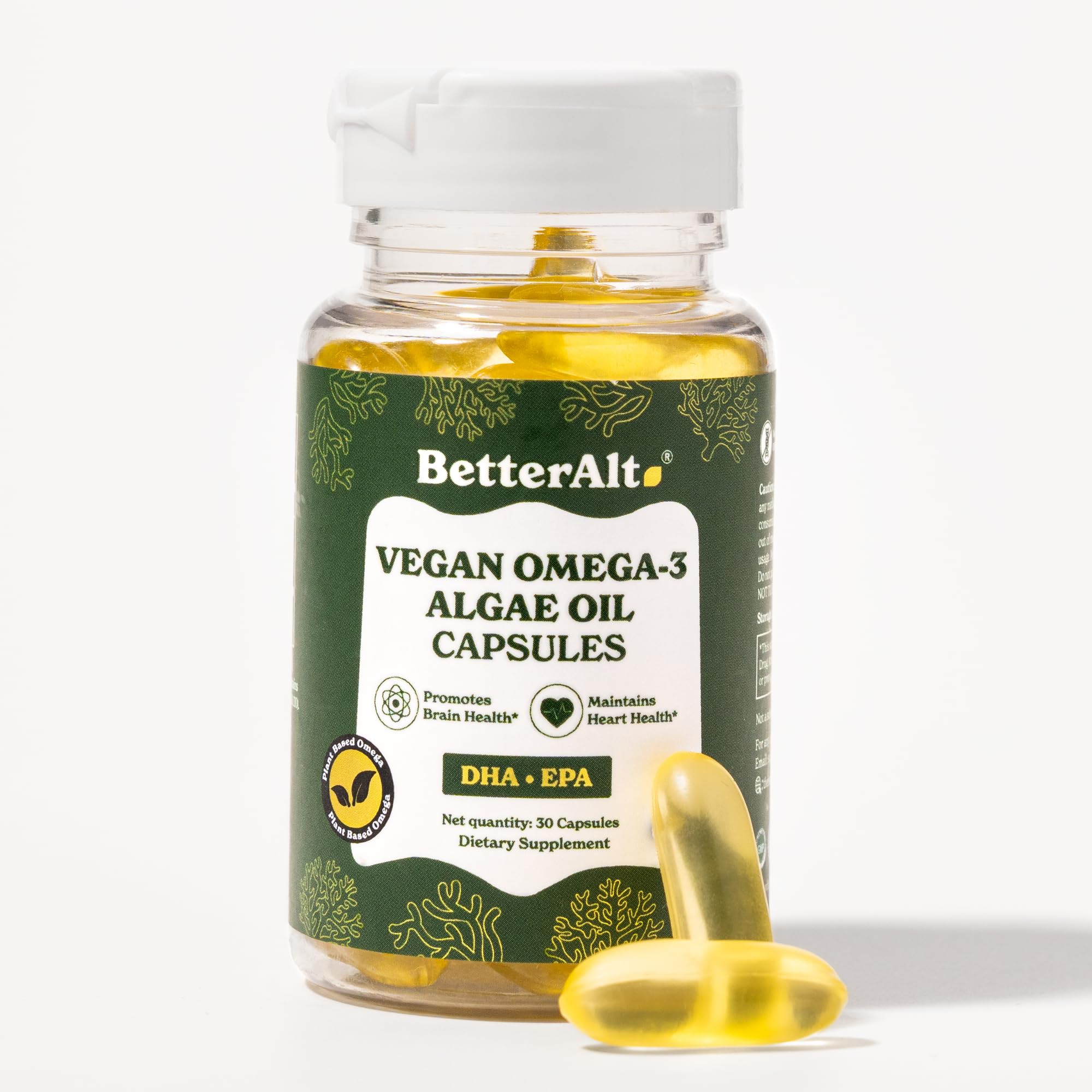 Better Alt Omega-3 dans la bouteille, prise quotidienne pratique pour le cerveau et le cœur.