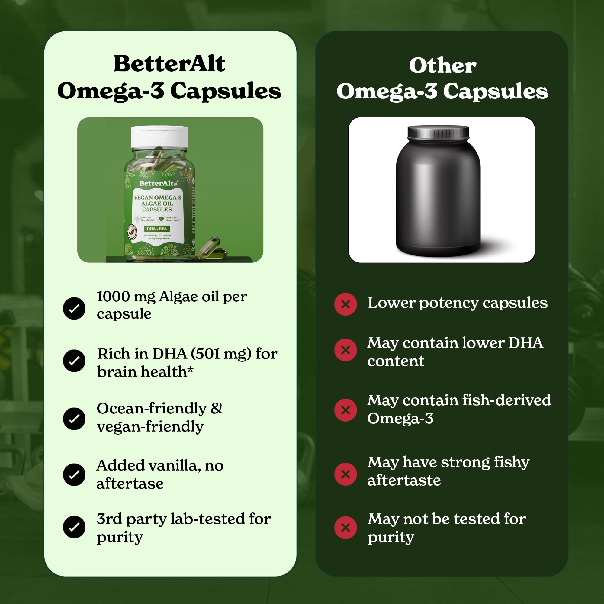 Better Alt Omega-3 pour mode de vie vegan et durable.