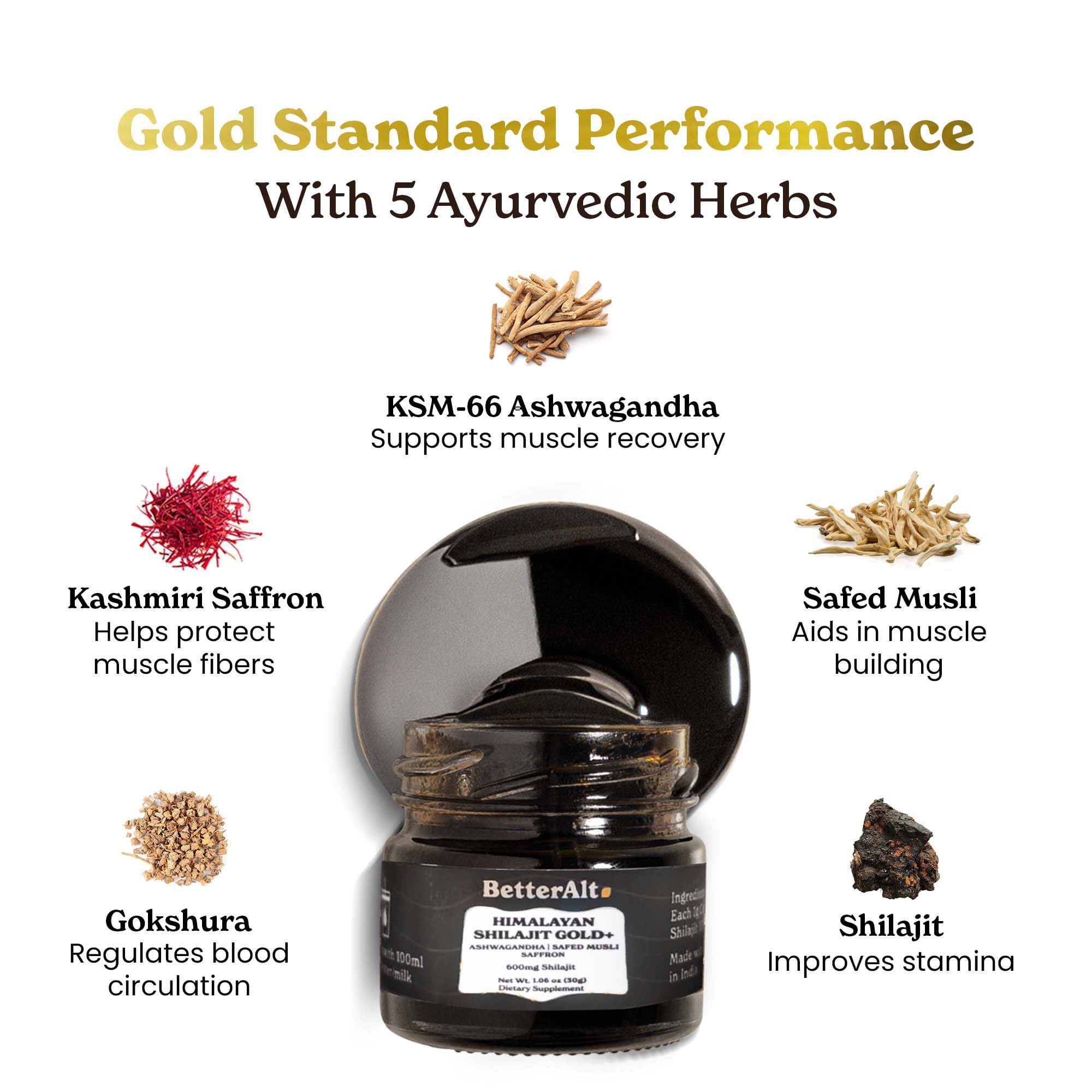 Better Alt Shilajit Gold – cuillère montrant texture riche prête avant entraînement.