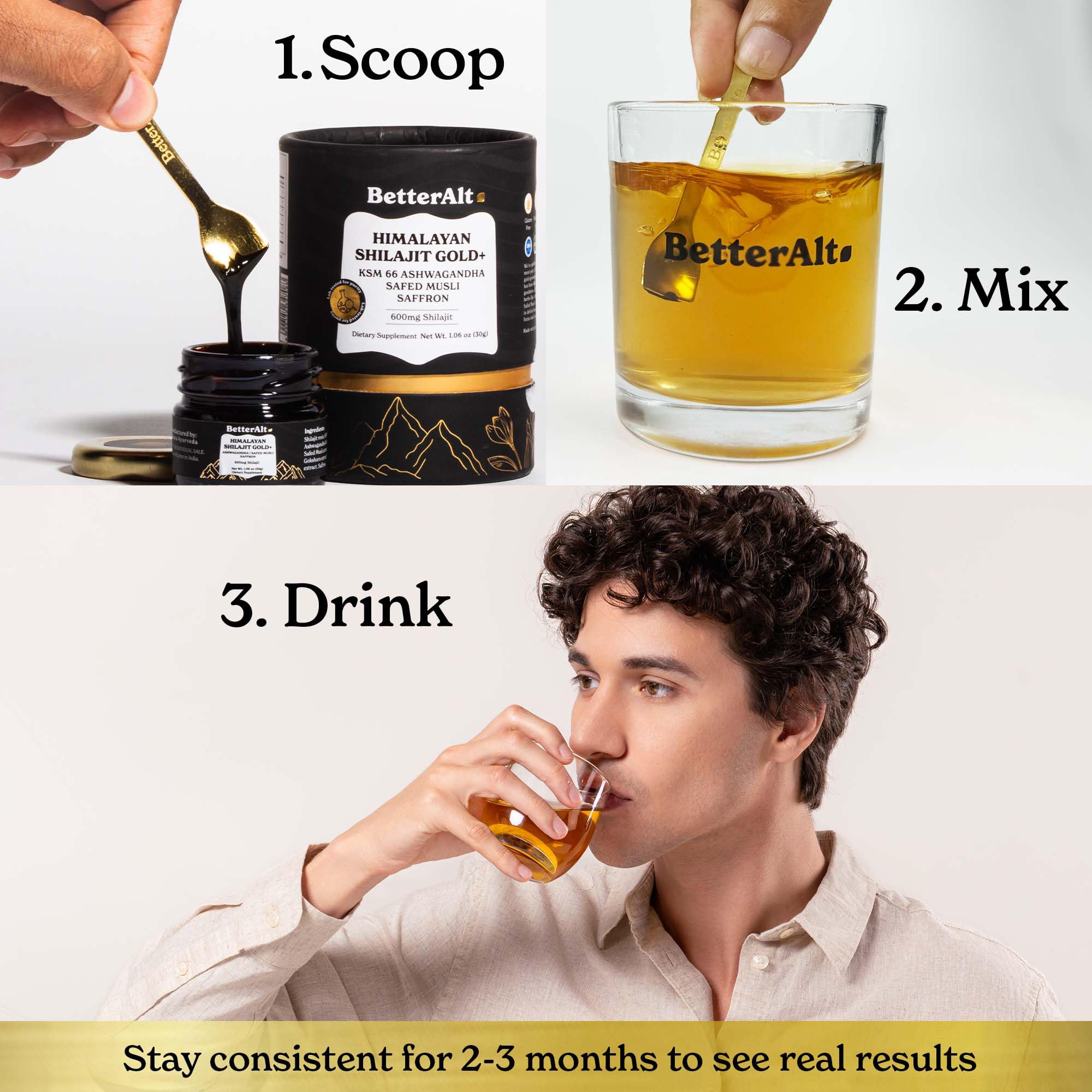 Better Alt Shilajit Gold – démonstration de sécurité avec tests en laboratoire.