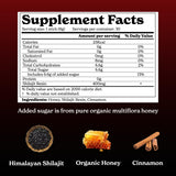 Better Alt Shilajit Cannelle Miel: zoom sur les ingrédients naturels sans additifs.