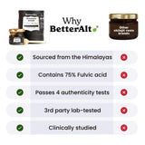 Better Alt résine Shilajit Himalayenne, possible amélioration de vitalité et clarté mentale.