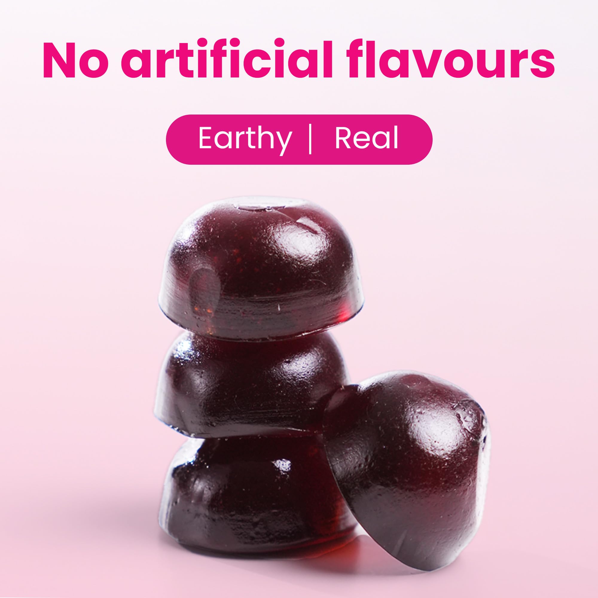 Saveur fraise naturelle des bonbons She-Lajit sans artificiels.