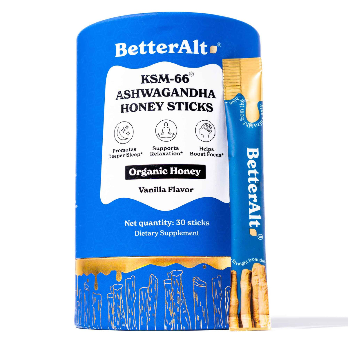 Better Alt batons Ashwagandha: rituel apaisant pour favoriser la concentration et la détente au quotidien.
