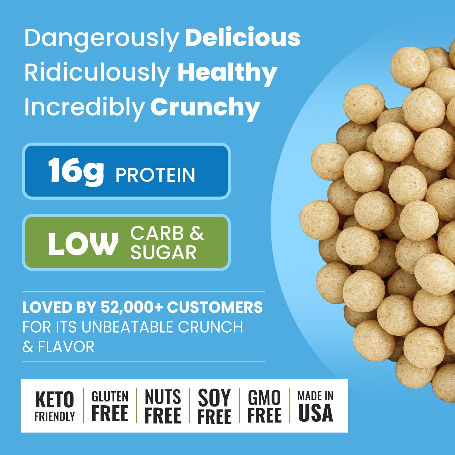 Better Than Good Keto Ranch Puffs — tableau nutritionnel clair et sans sucre ajouté.