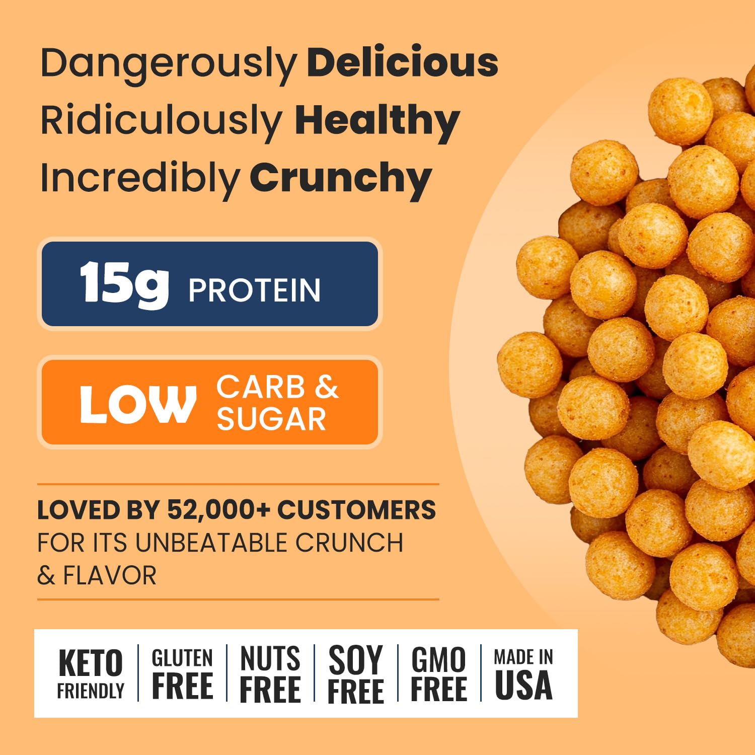 Puffs cheddar en portion pratique parfait après l’entraînement et en déplacement