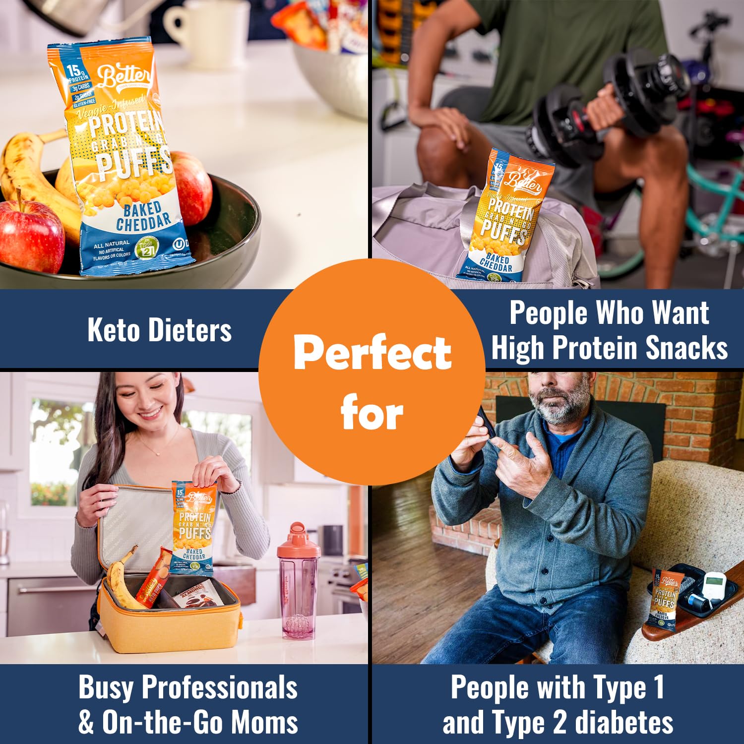 Puffs cheddar faibles en glucides adaptés keto et gestion du sucre