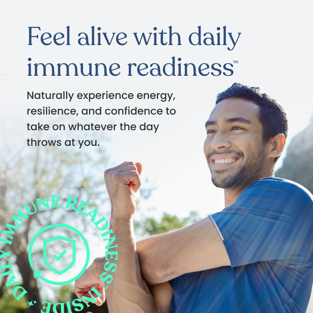 Better Way Health Advanced Immunity Readiness - étiquette lisible montrant les doses et l'origine.