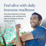 Better Way Health Advanced Immunity Readiness - étiquette lisible montrant les doses et l'origine.