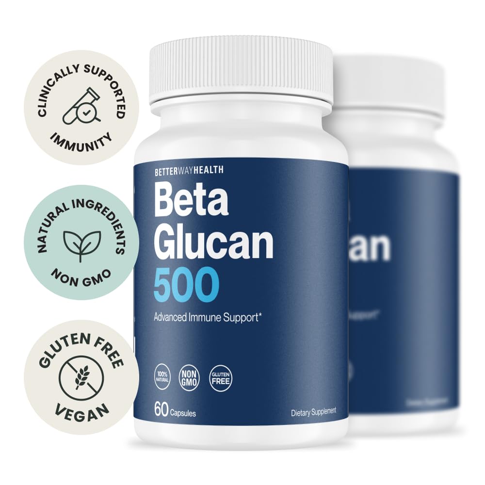 Better Way Health Beta Glucan 500 - gélules alignées, formulation pure