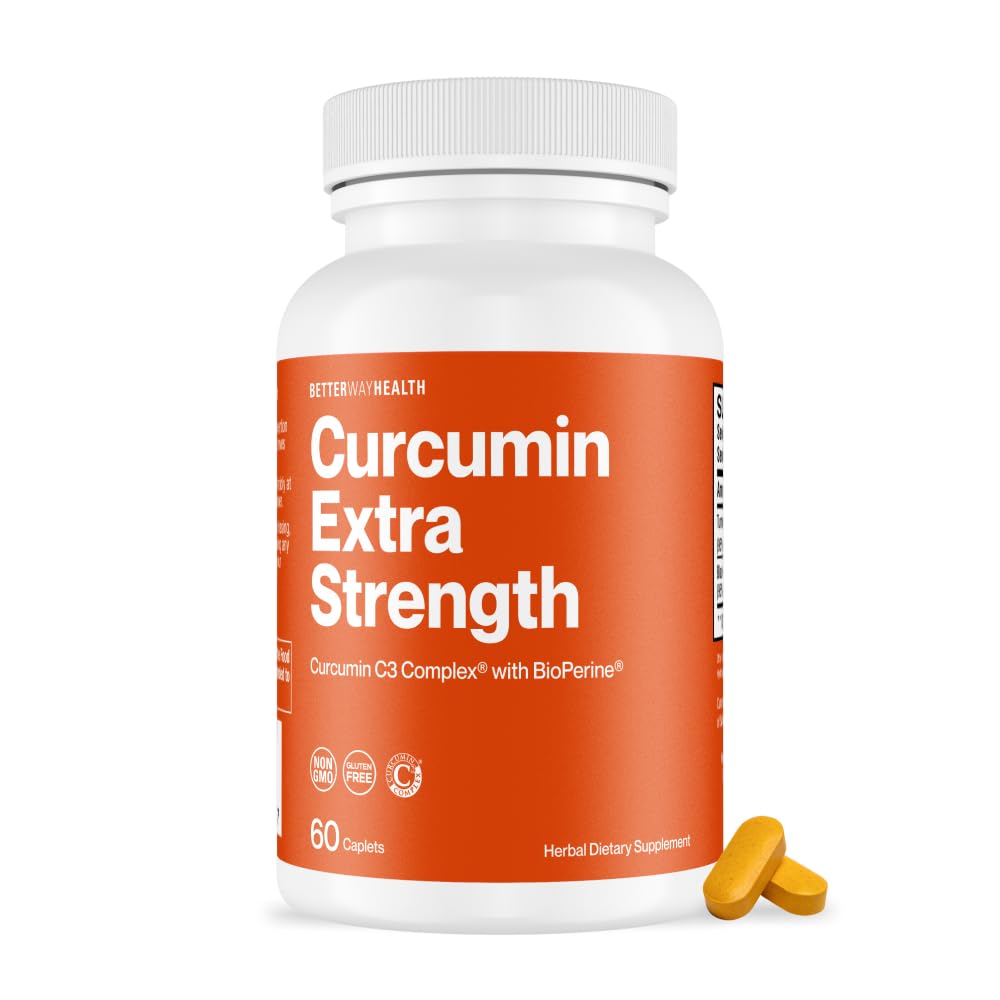 Better Way Health Curcumine C3 Complex caplet dans sa bouteille, soutien articulations potentiel